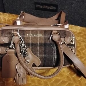 Steve Madden Brown Plaid Crossbody Bag
